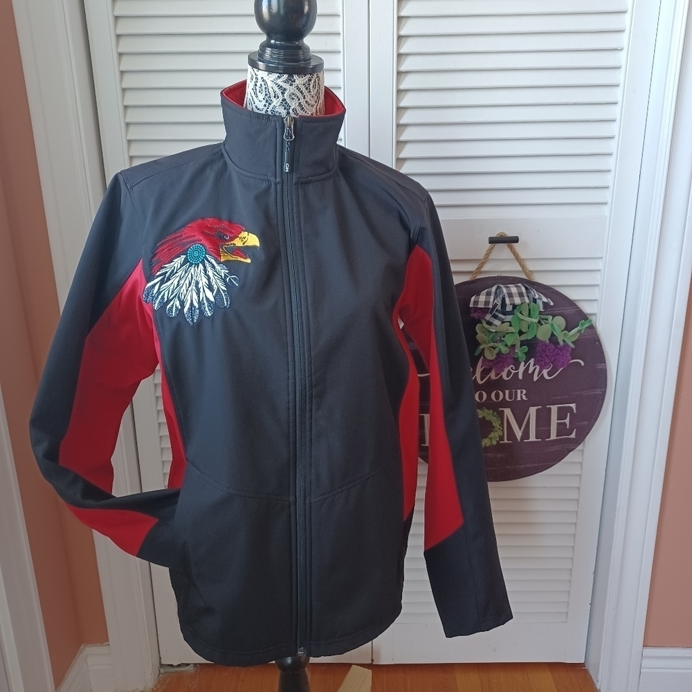 Coal Harbour Ladies Small Soft Shell Jacket Embroidered Eagle And Feathers